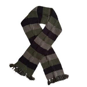 Boy’s Youth Cable Knit Cotton Blend Stripe Scarf
